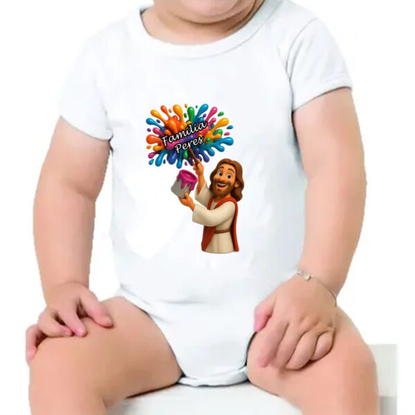 Body infantil Jesus Escrevendo Familia Peres - Imagem 4