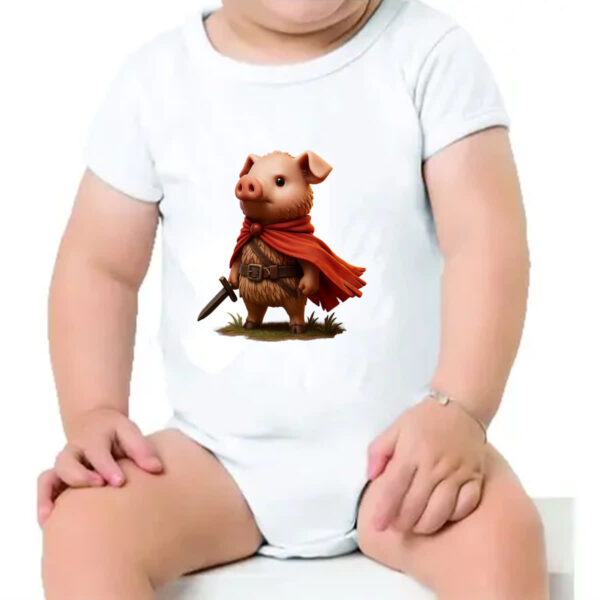 Body infantil Porco mosqueteiro - Imagem 4