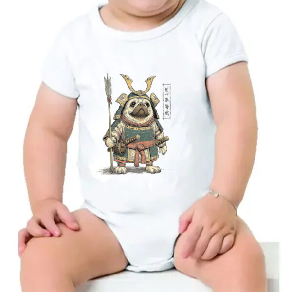 Body infantil Pug Samurai - Imagem 4