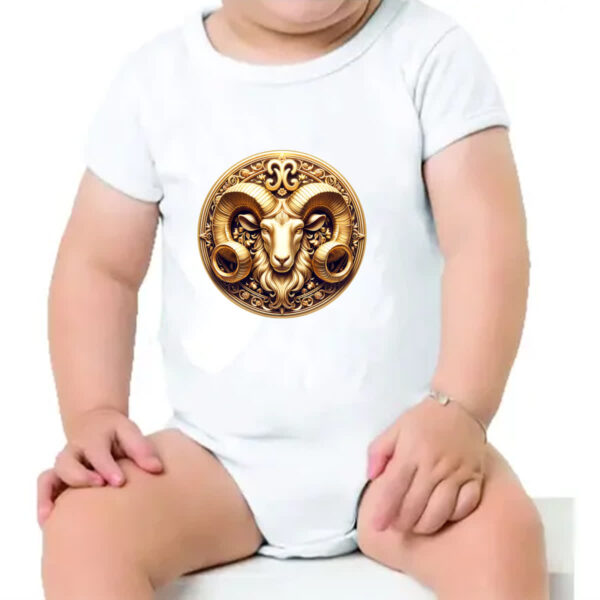 Body infantil Signo de Aries moeda de ouro - Imagem 4