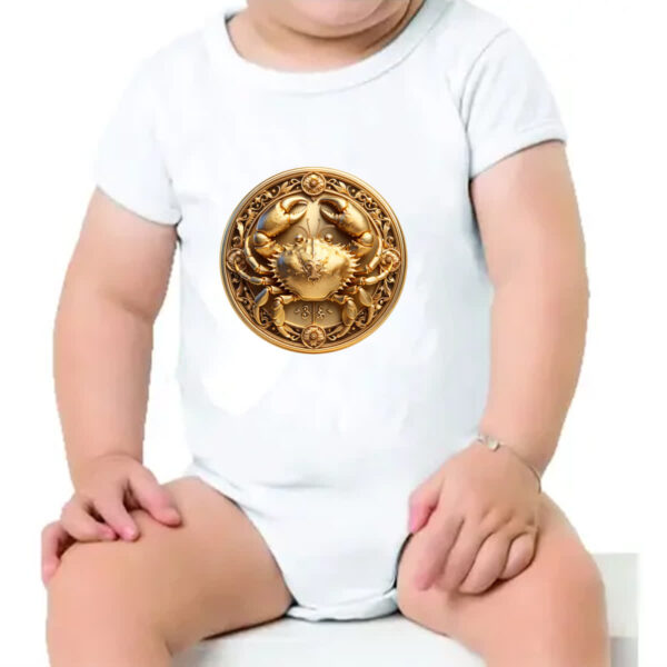 Body infantil Signo de Cancer moeda de ouro - Imagem 4