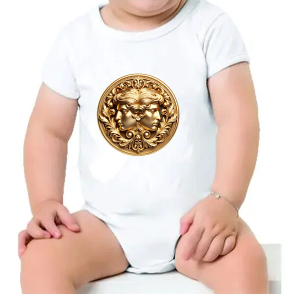 Body infantil Signo de Gemeos moeda de ouro - Imagem 4