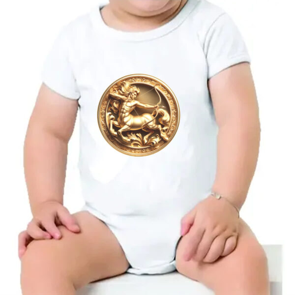 Body infantil Signo de Sagitario moeda de ouro - Imagem 4