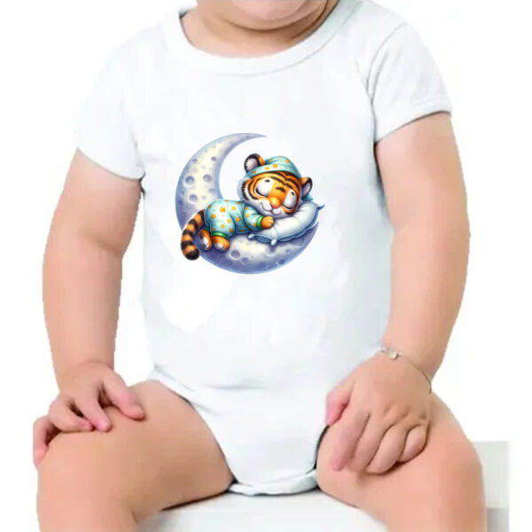 Body infantil Cute Tigre dormindo na Lua - Imagem 4