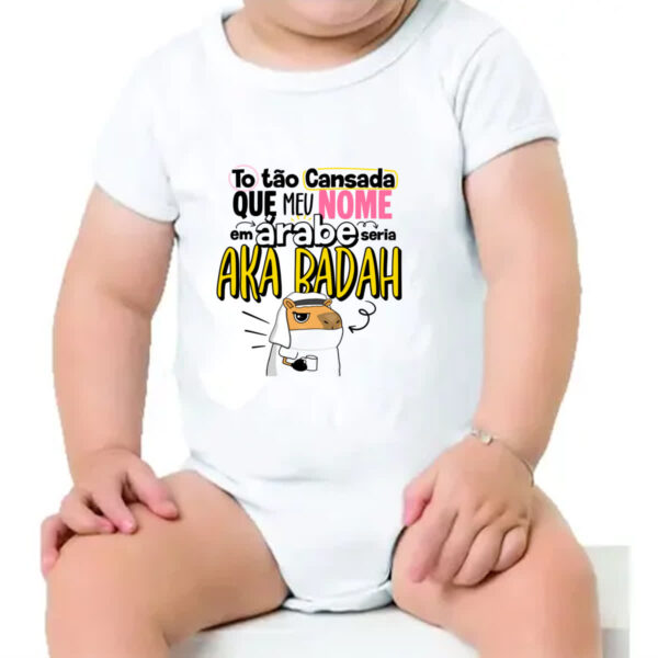 Body infantil Capivara Nome Cansada - Imagem 4