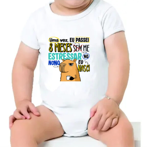 Body infantil Capivara Sem estressar Azul - Imagem 4