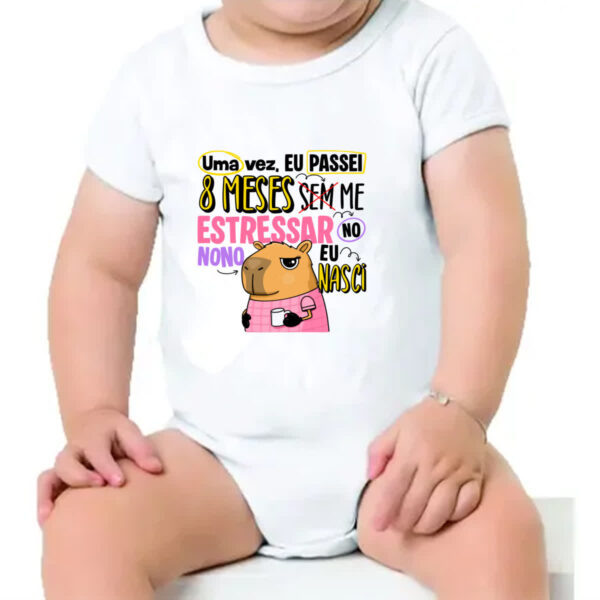 Body infantil Capivara Sem estressar rosa - Imagem 4