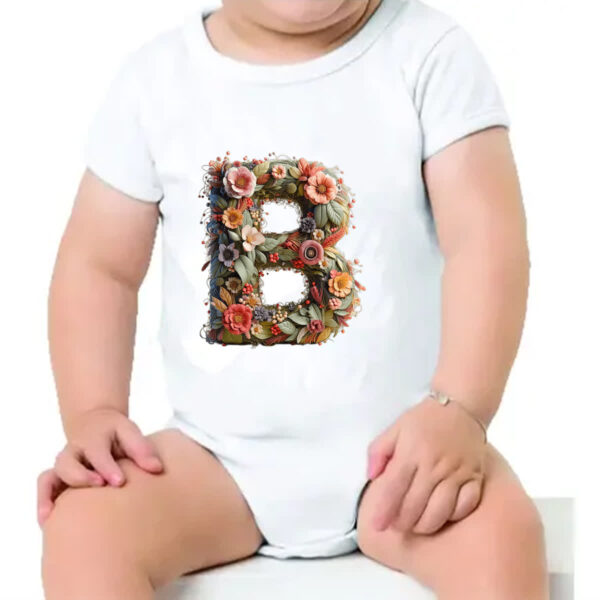Body infantil Alfabeto Floral Letra B - Imagem 4