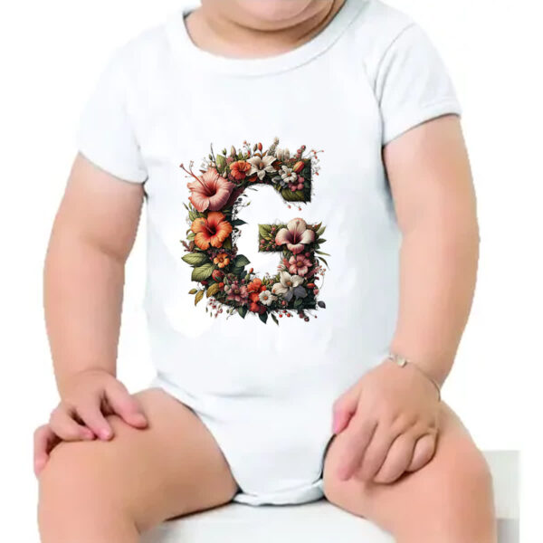 Body infantil Alfabeto Floral Letra G - Imagem 4