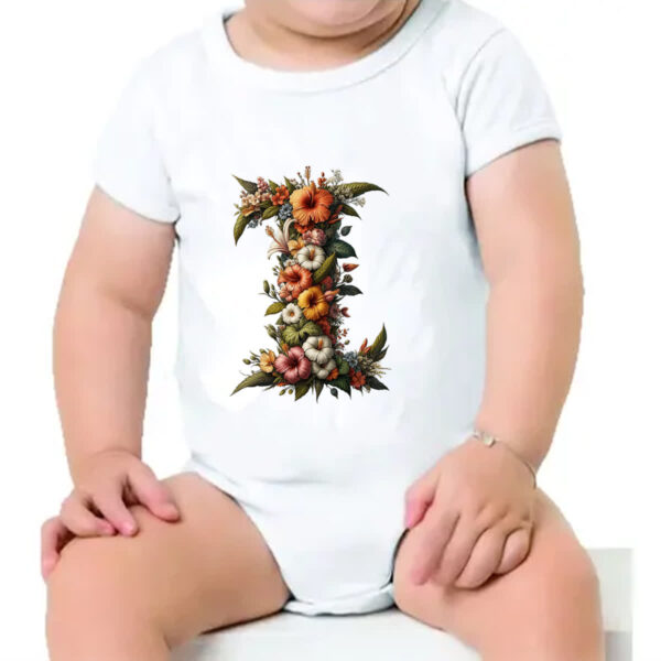 Body infantil Alfabeto Floral Letra I - Imagem 4