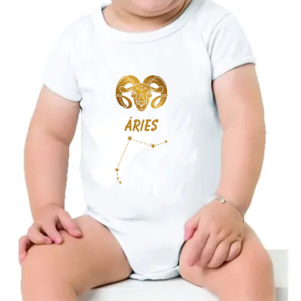 Body infantil Signo Aries Constelacao Dourada - Imagem 4