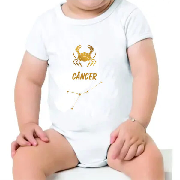 Body infantil Signo Cancer Constelacao Dourada - Imagem 4