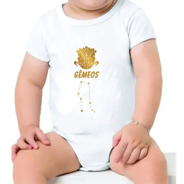 Body infantil Signo Gemeos Constelacao Dourada - Imagem 4