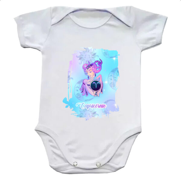 Body infantil Capricornio fundo zodiacal