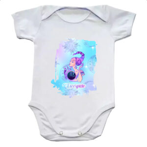Body infantil Escorpiao fundo zodiacal