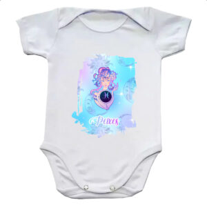 Body infantil Peixes fundo zodiacal