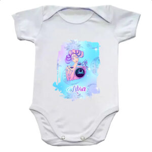 Body infantil Libra fundo zodiacal