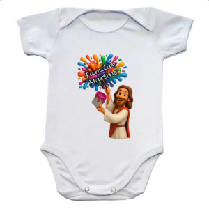 Body infantil Jesus Escrevendo Familia Martins