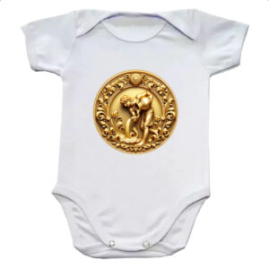 Body infantil Signo de Aquario moeda de ouro