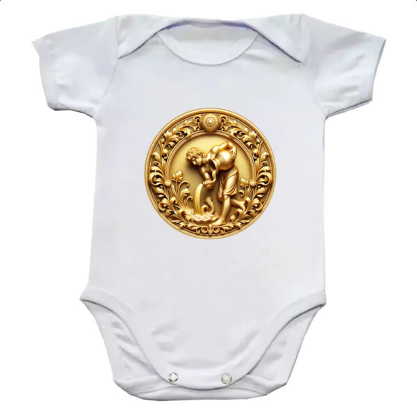 Body infantil Signo de Aquario moeda de ouro