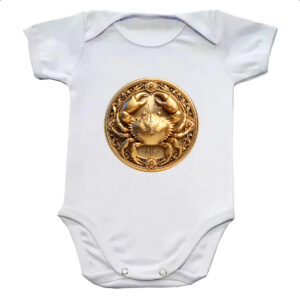 Body infantil Signo de Cancer moeda de ouro