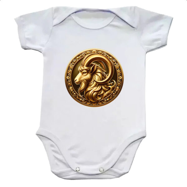 Body infantil Signo de Capricornio moeda de ouro