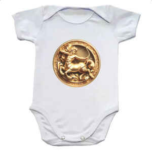 Body infantil Signo de Sagitario moeda de ouro