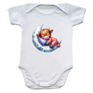 Body infantil Cute Bufalo dormindo na Lua