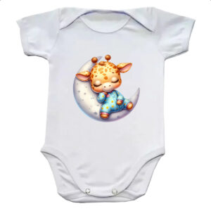 Body infantil Cute Girafa dormindo na Lua