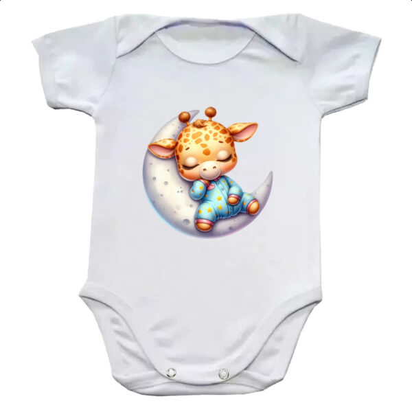 Body infantil Cute Girafa dormindo na Lua