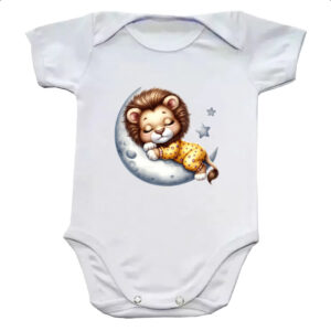 Body infantil Cute Leao dormindo na Lua