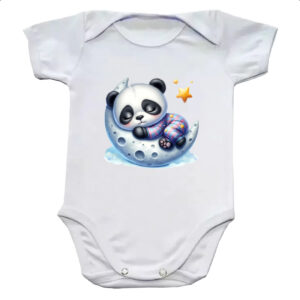 Body infantil Cute Panda dormindo na Lua