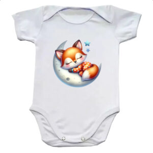 Body infantil Cute Raposa dormindo na Lua