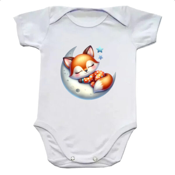 Body infantil Cute Raposa dormindo na Lua