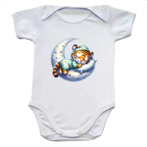 Body infantil Cute Tigre dormindo na Lua