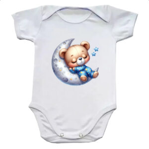 Body infantil Cute Urso dormindo na Lua