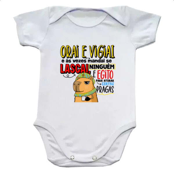 Body infantil Capivara Orai e vigiai
