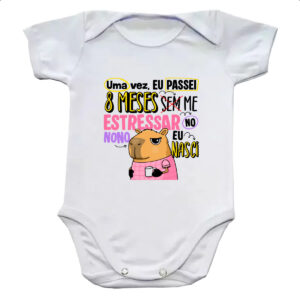Body infantil Capivara Sem estressar rosa