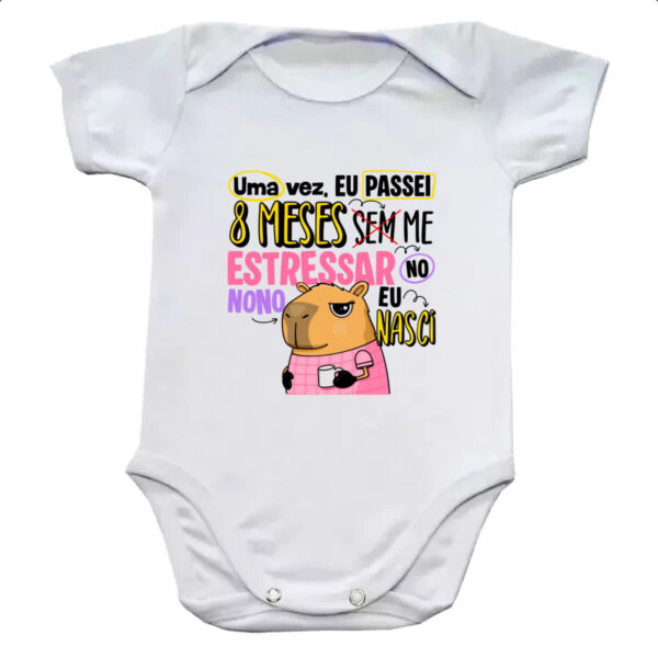 Body infantil Capivara Sem estressar rosa