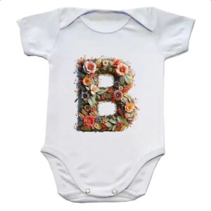 Body infantil Alfabeto Floral Letra B