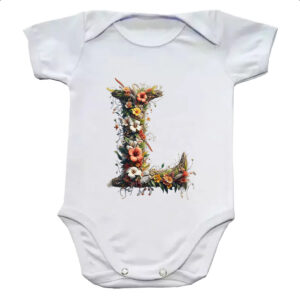Body infantil Alfabeto Floral Letra L
