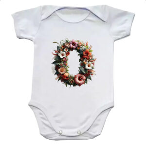 Body infantil Alfabeto Floral Letra O