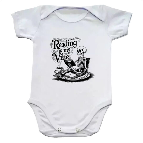 Body infantil Caveira Reading is my vibe