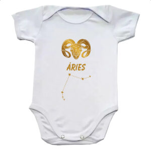 Body infantil Signo Aries Constelacao Dourada