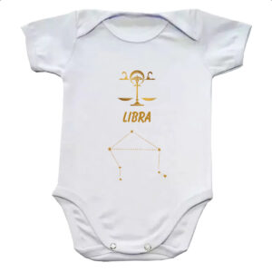 Body infantil Signo Libra Constelacao Dourada