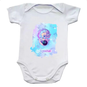 Body infantil Aquario fundo zodiacal