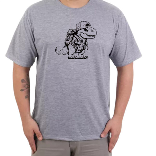 Camiseta Cinza T-Rex aventureiro - Imagem 3