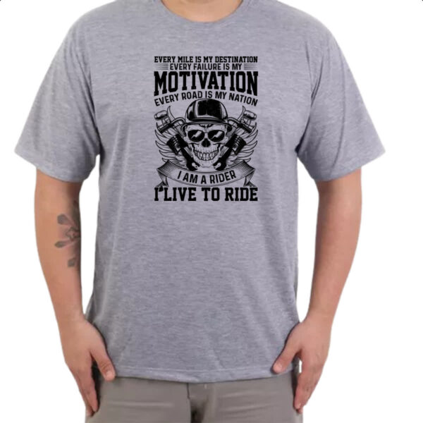 Camiseta Cinza Motorcycle Motivation - Imagem 3