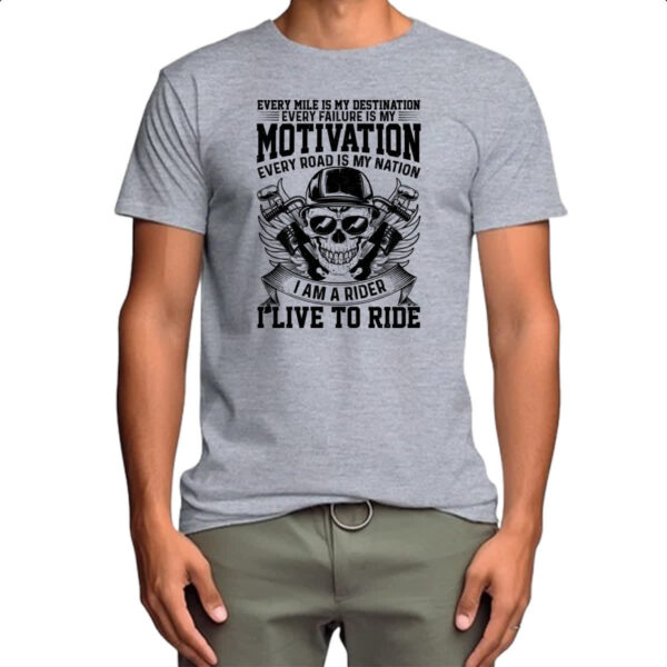 Camiseta Cinza Motorcycle Motivation - Imagem 4