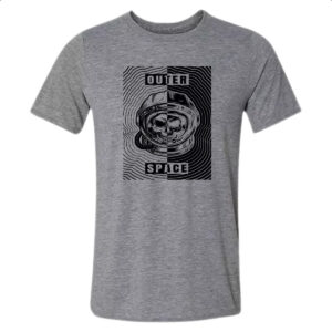 Camiseta Cinza Caveira Atronauta Outer Space